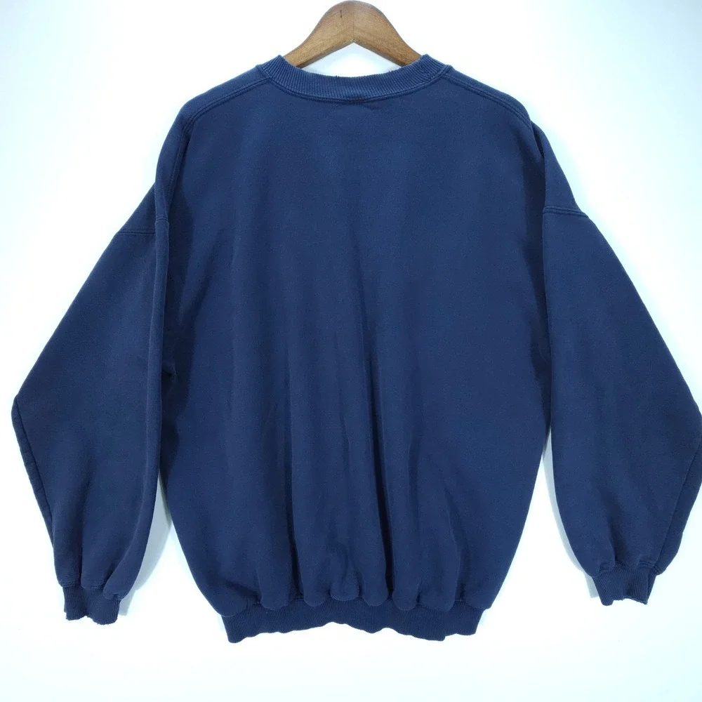 Vintage Gildan New England Patriots Mens XL Navy Blue Embroidered NFL Sweatshirt - Picture 2 of 12